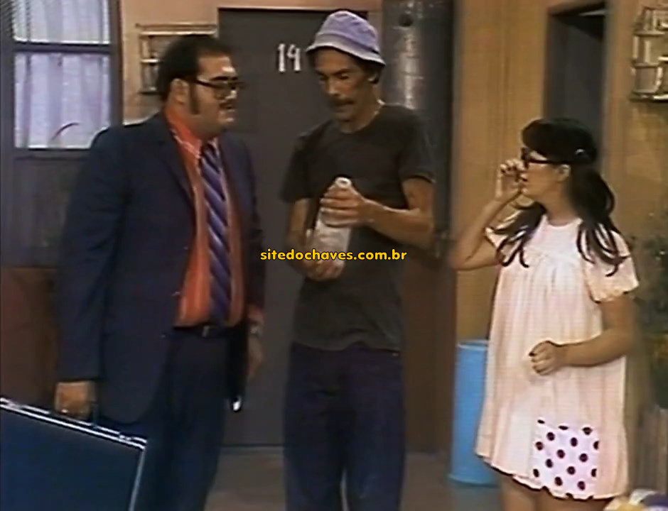 Senhor Barriga, Seu Madruga e Chiquinha no episódio o Leiteiro do Chaves