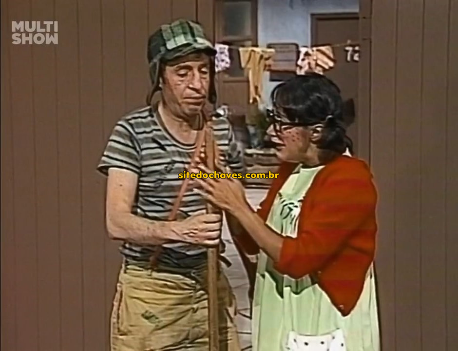 Chaves e Chiquinha no episódio da insônia do Seu Madruga