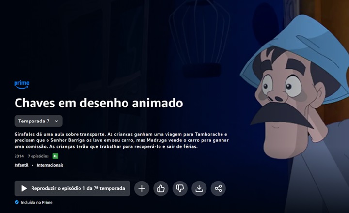 Chaves em desenho animado na Prime Video